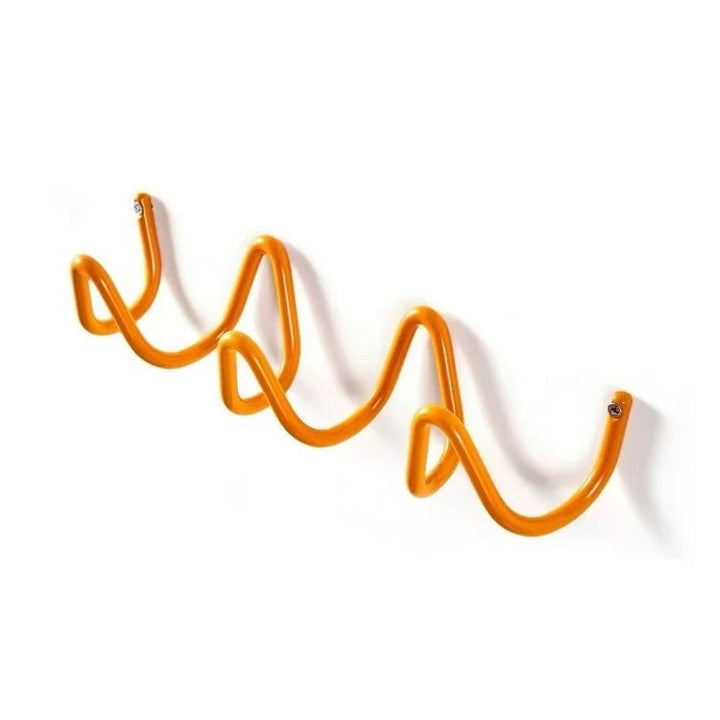 Wrought Iron Wall Coat Rack Wave Design for Hallway, Bedroom and Bathroom