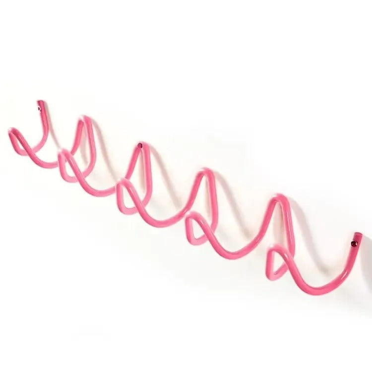 Wrought Iron Wall Coat Rack Wave Design for Hallway, Bedroom and Bathroom