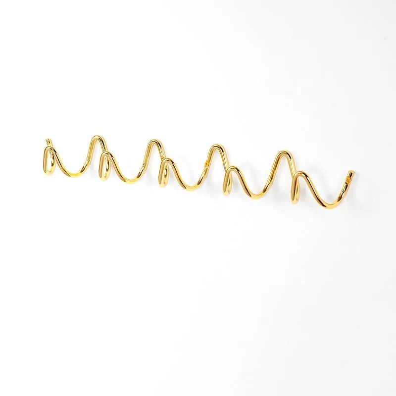Wrought Iron Wall Coat Rack Wave Design for Hallway, Bedroom and Bathroom