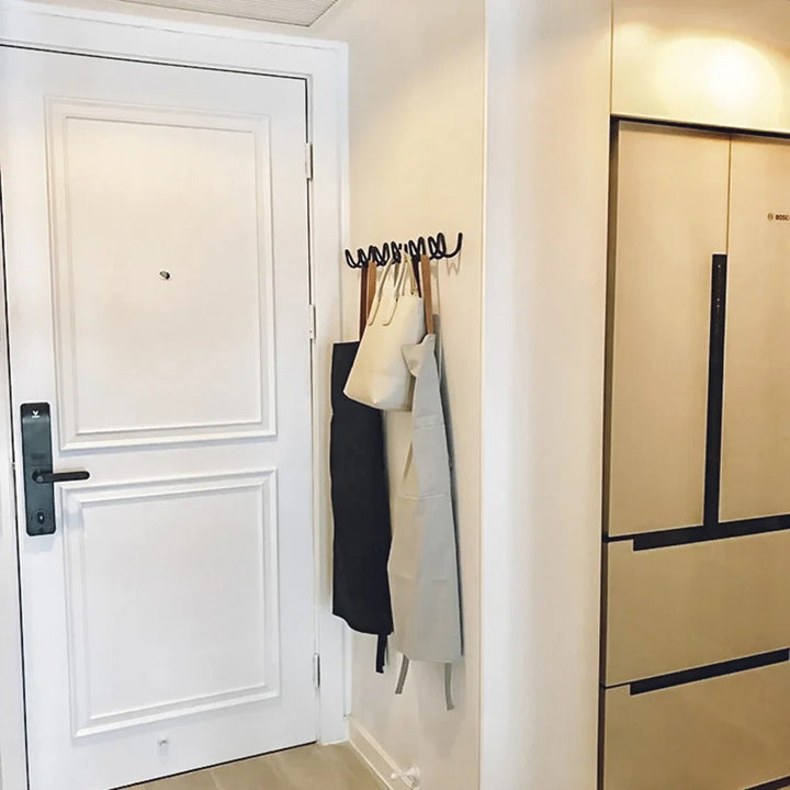 Wrought Iron Wall Coat Rack Wave Design for Hallway, Bedroom and Bathroom