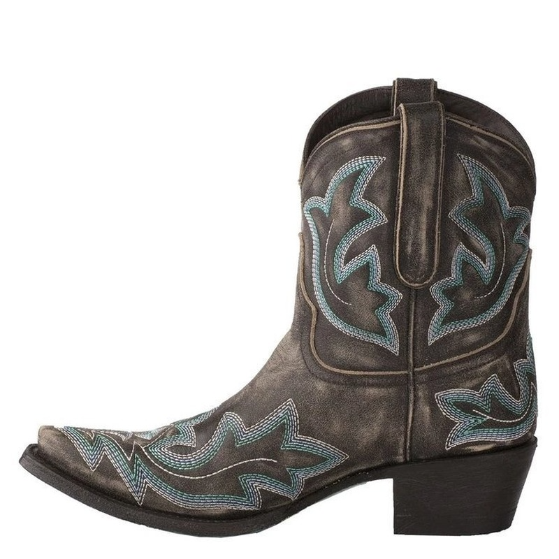 Embroidered Leather Cowboy Ankle Boots – Dakota Autumn Edition