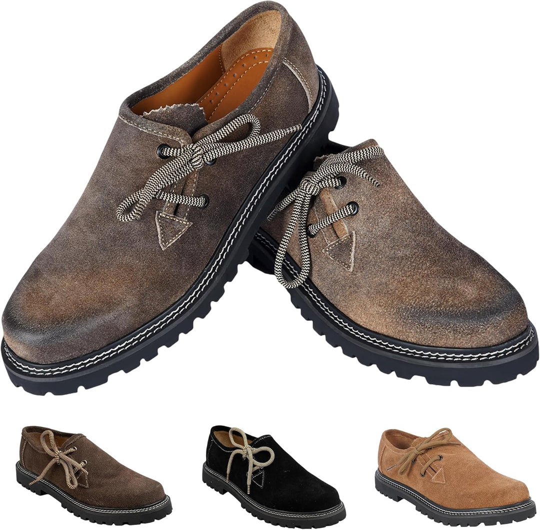 Men's Traditional Bavarian Suede Haferl Shoes – Oktoberfest 2026