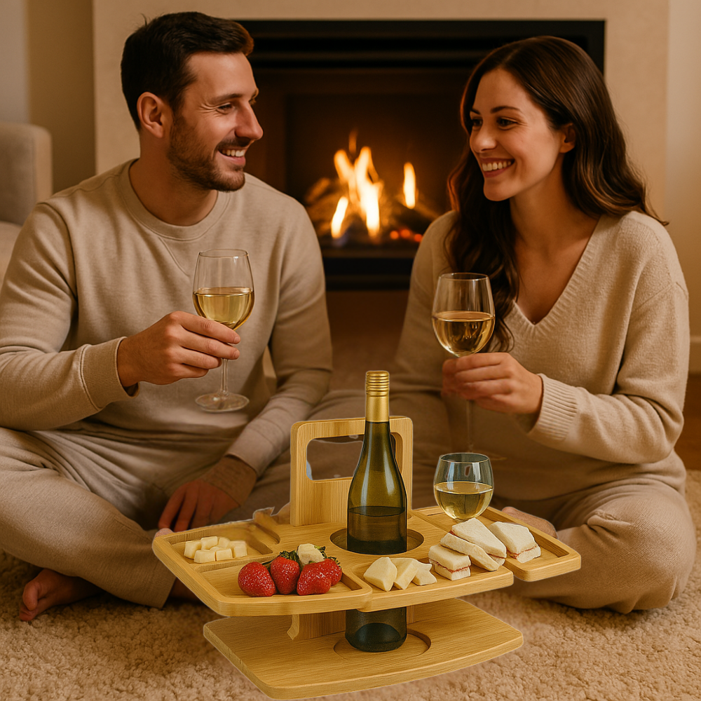 Portable Wooden Picnic Wine Table – WineNest