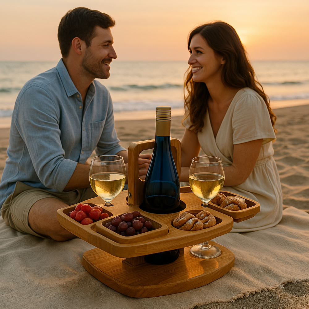 Portable Wooden Picnic Wine Table – WineNest