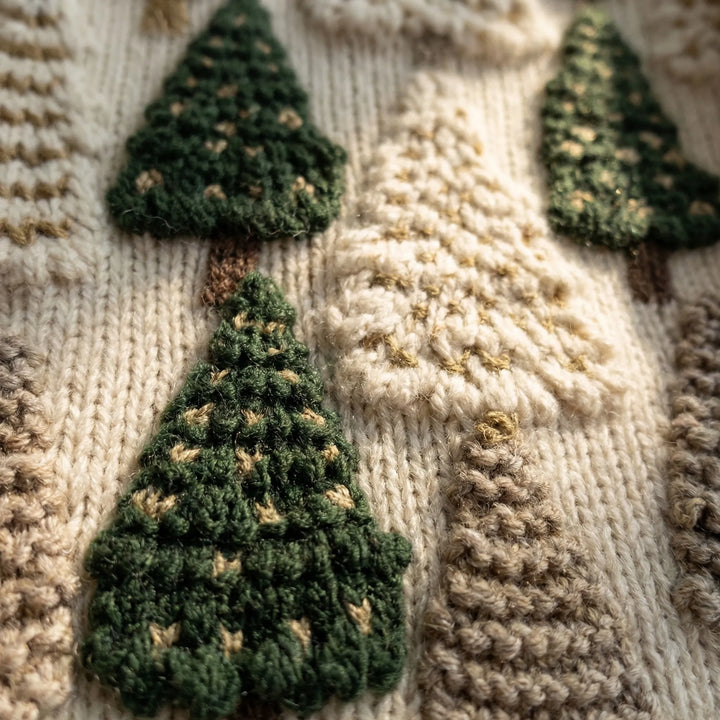 Treevara - Tree Motif Knit Pullover Sweater