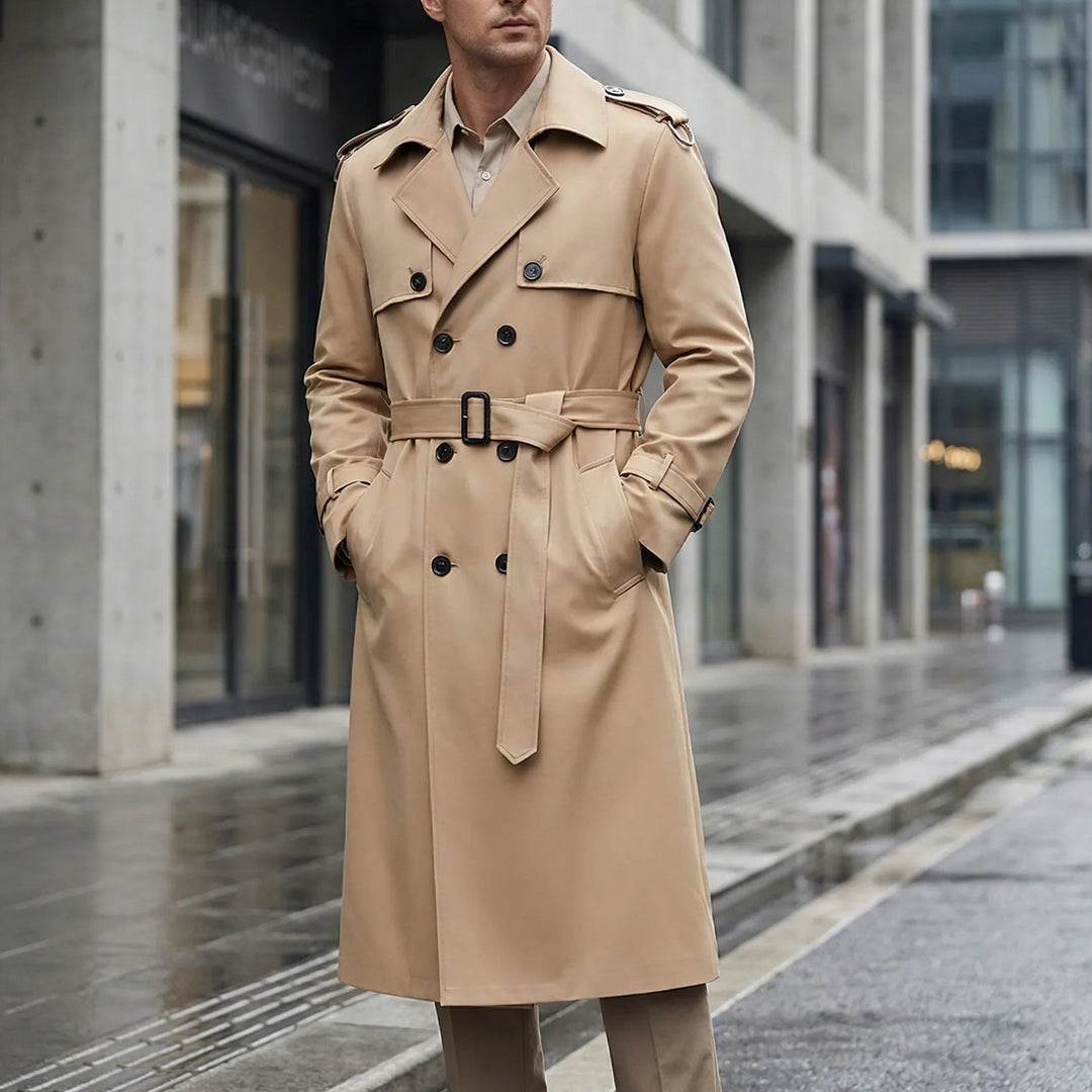 Trencova - Over-The-Knee Belted Trench Coat
