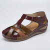 Vintage-Style Closed-Toe Wedge Sandal for Women