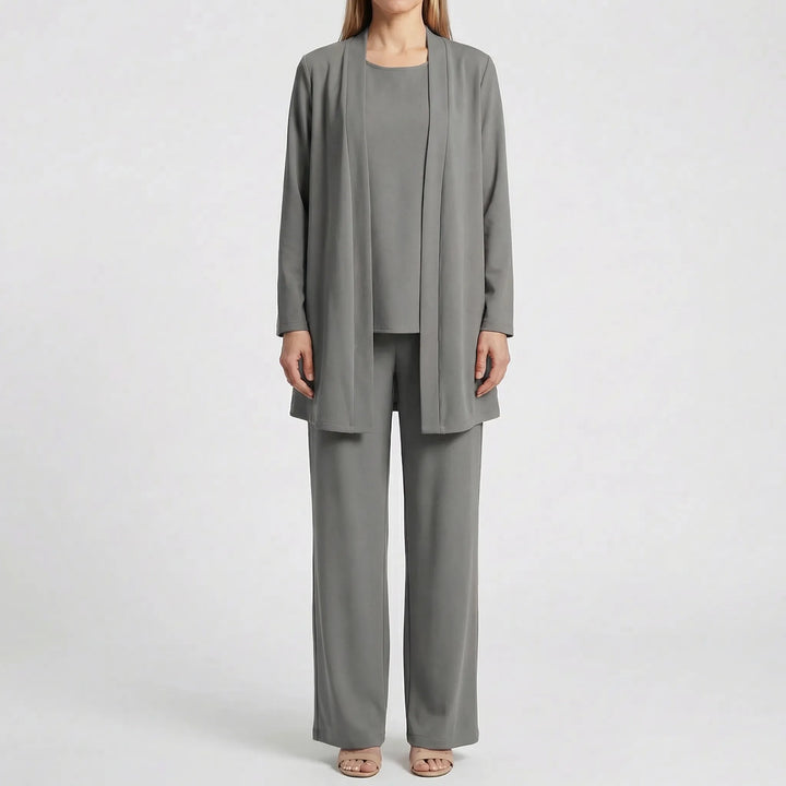 Trevona - 3-Piece Coordinated Long-Sleeve Pantsuit