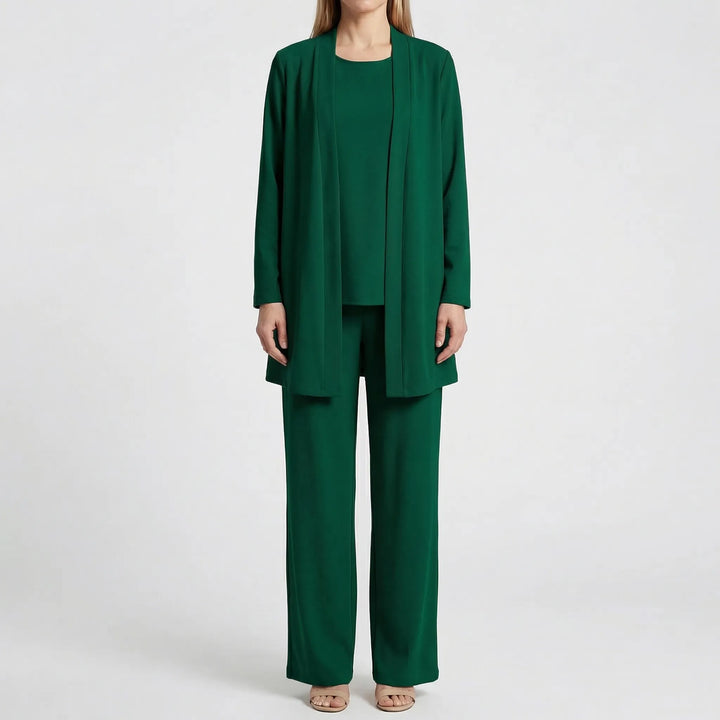 Trevona - 3-Piece Coordinated Long-Sleeve Pantsuit
