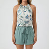 Floral Halter Top And Shorts Set