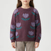 Floral Print Kids Pullover Sweater