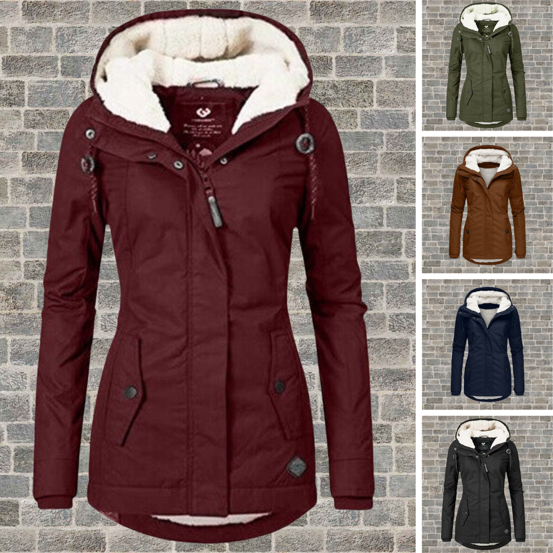 Pleated Cotton Winter Jacket with Hood – Mila