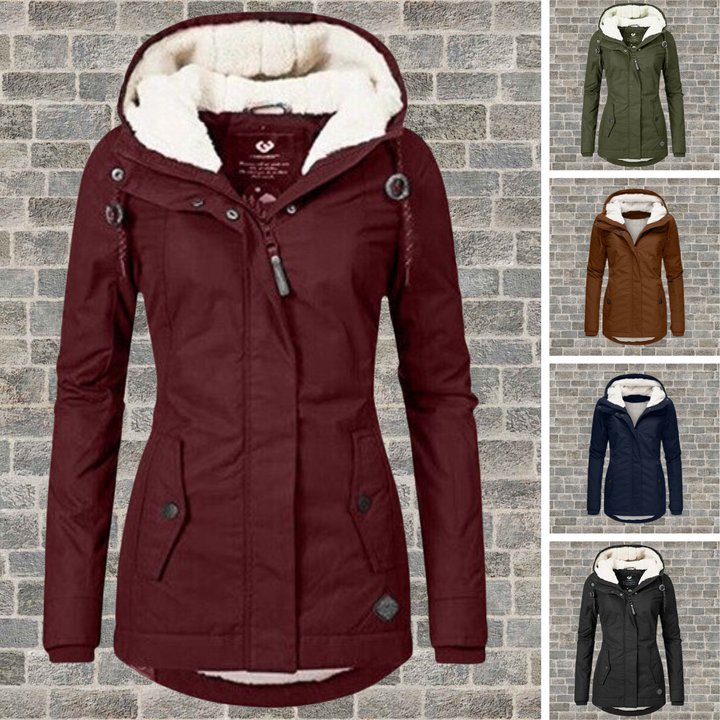 Pleated Cotton Winter Jacket with Hood – Mila