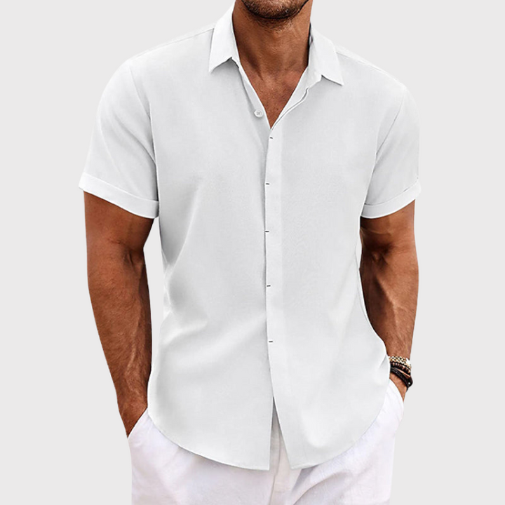Men's Cotton-Linen Short-Sleeved Shirt – Oscar
