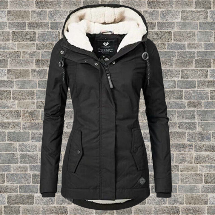 Pleated Cotton Winter Jacket with Hood – Mila
