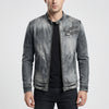 Vintage-Inspired Biker Denim Jacket for Men