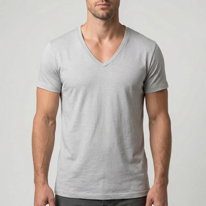 Veclaro - Classic V-Neck Short Sleeve Tee