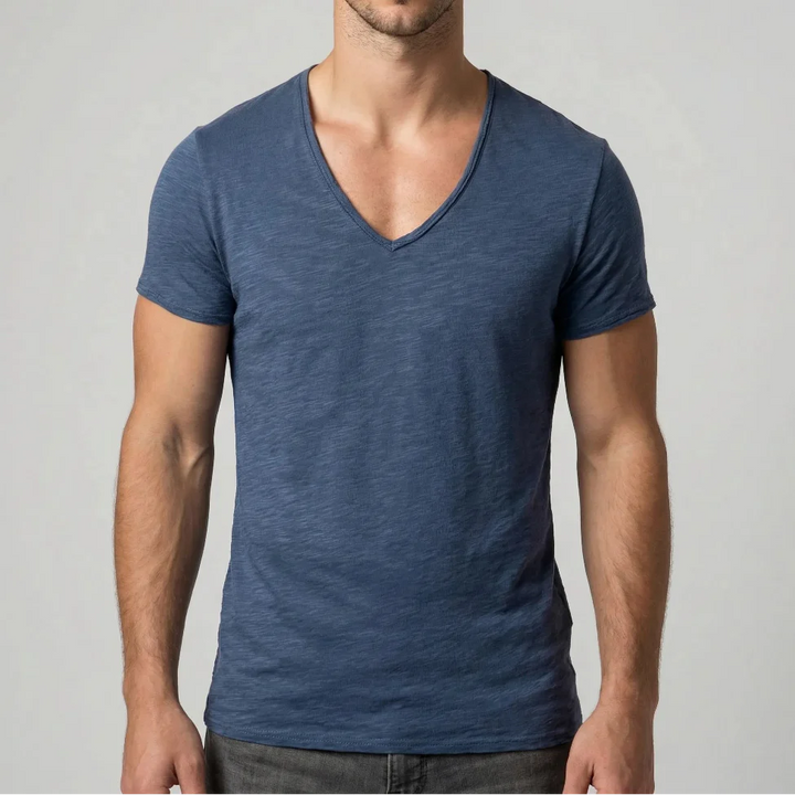 Veclaro - Classic V-Neck Short Sleeve Tee
