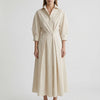 Ankle-Length Button-Front Shirt Dress for Women