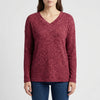 Relaxed V-Neck Ribbed Knit Top for Women