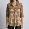 Button-Front Long Sleeve Blouse