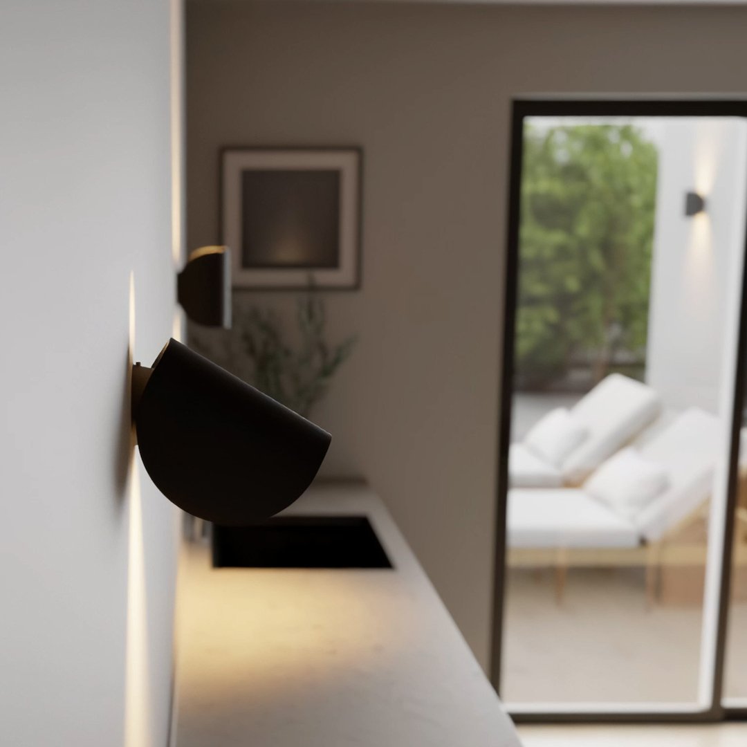 Adjustable LED Wall Lamp with Half-Moon Design | Modern Design for Indoor and Outdoor Use
