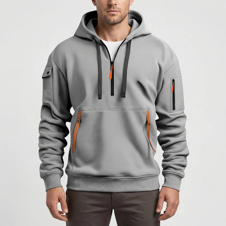 Vexuro - Quarter-Zip Hooded Sweatshirt For Men