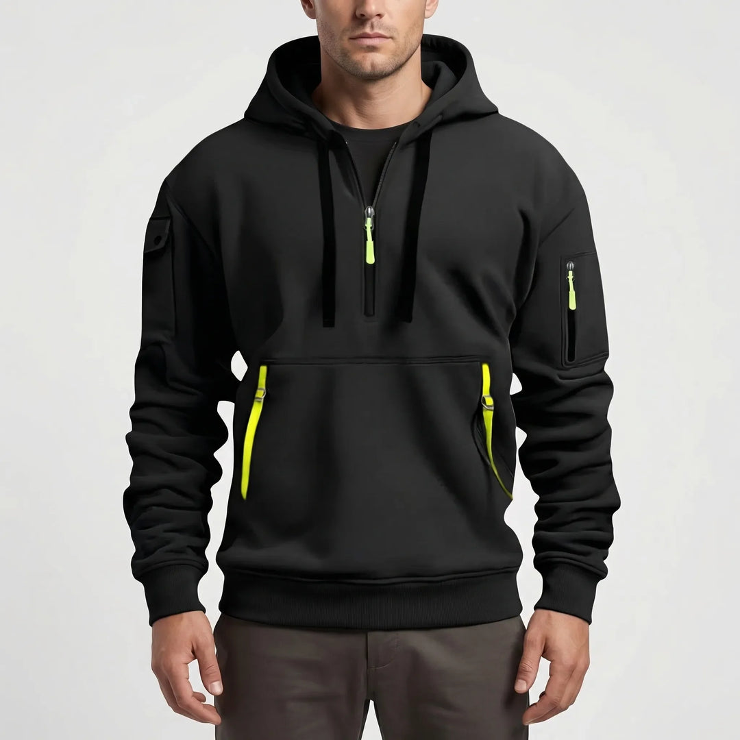 Vexuro - Quarter-Zip Hooded Sweatshirt For Men