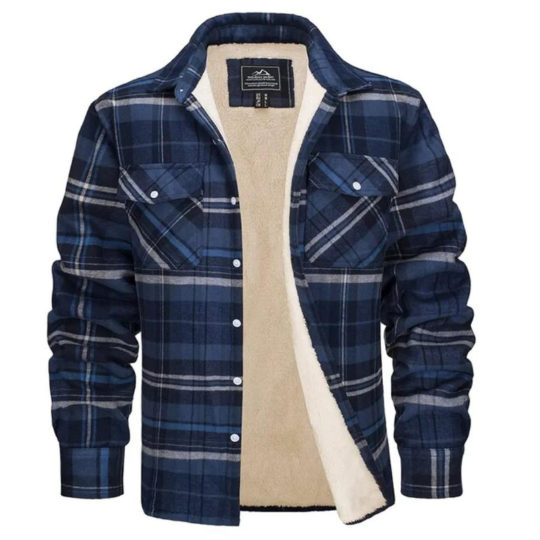 Fleece-Lined Men's Checked Jacket – Arvid Autumn Edition