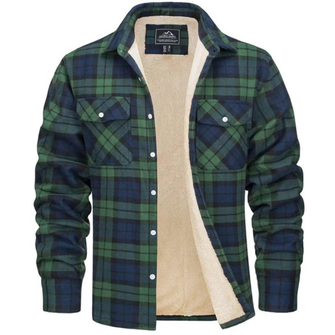 Fleece-Lined Men's Checked Jacket – Arvid Autumn Edition