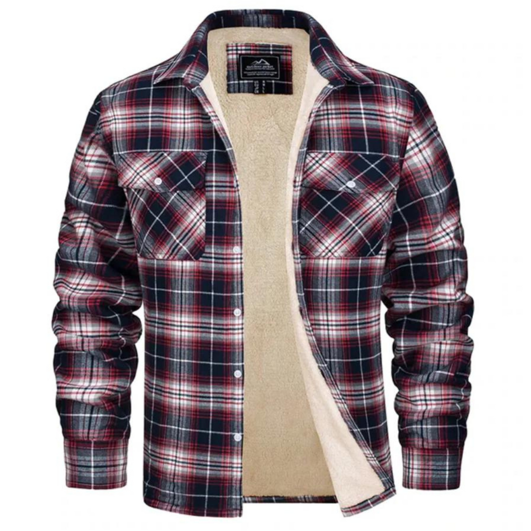 Fleece-Lined Men's Checked Jacket – Arvid Autumn Edition