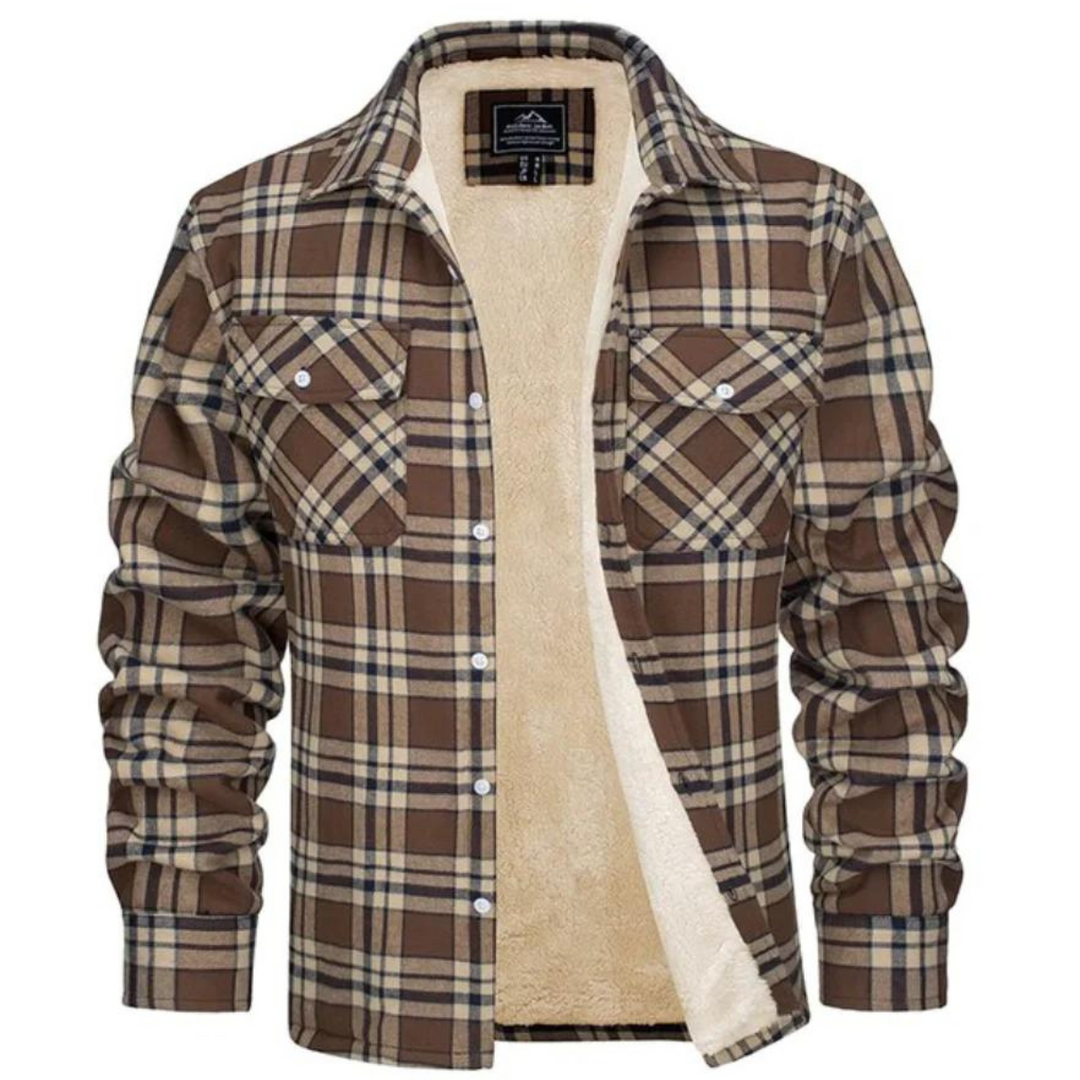 Fleece-Lined Men's Checked Jacket – Arvid Autumn Edition
