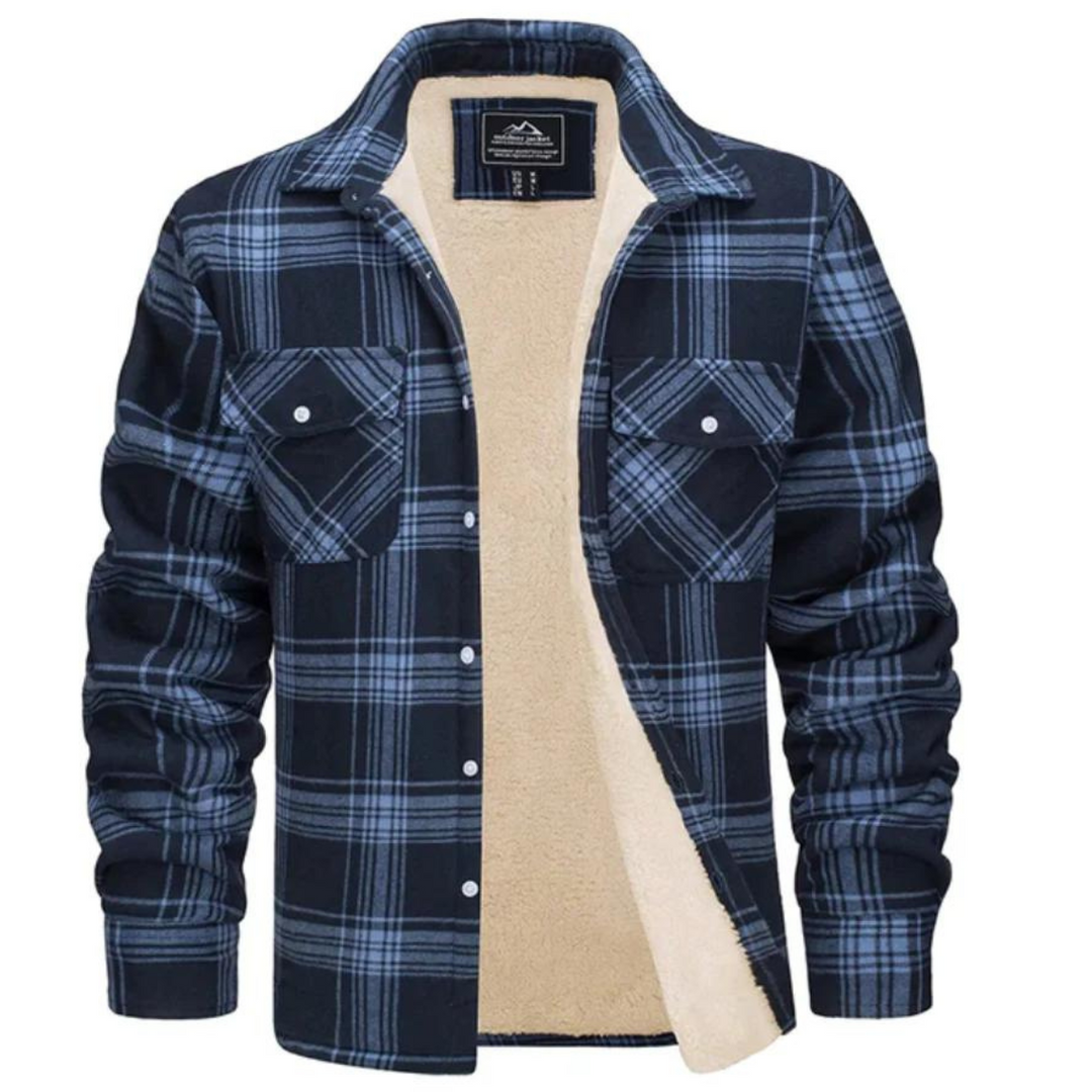 Fleece-Lined Men's Checked Jacket – Arvid Autumn Edition