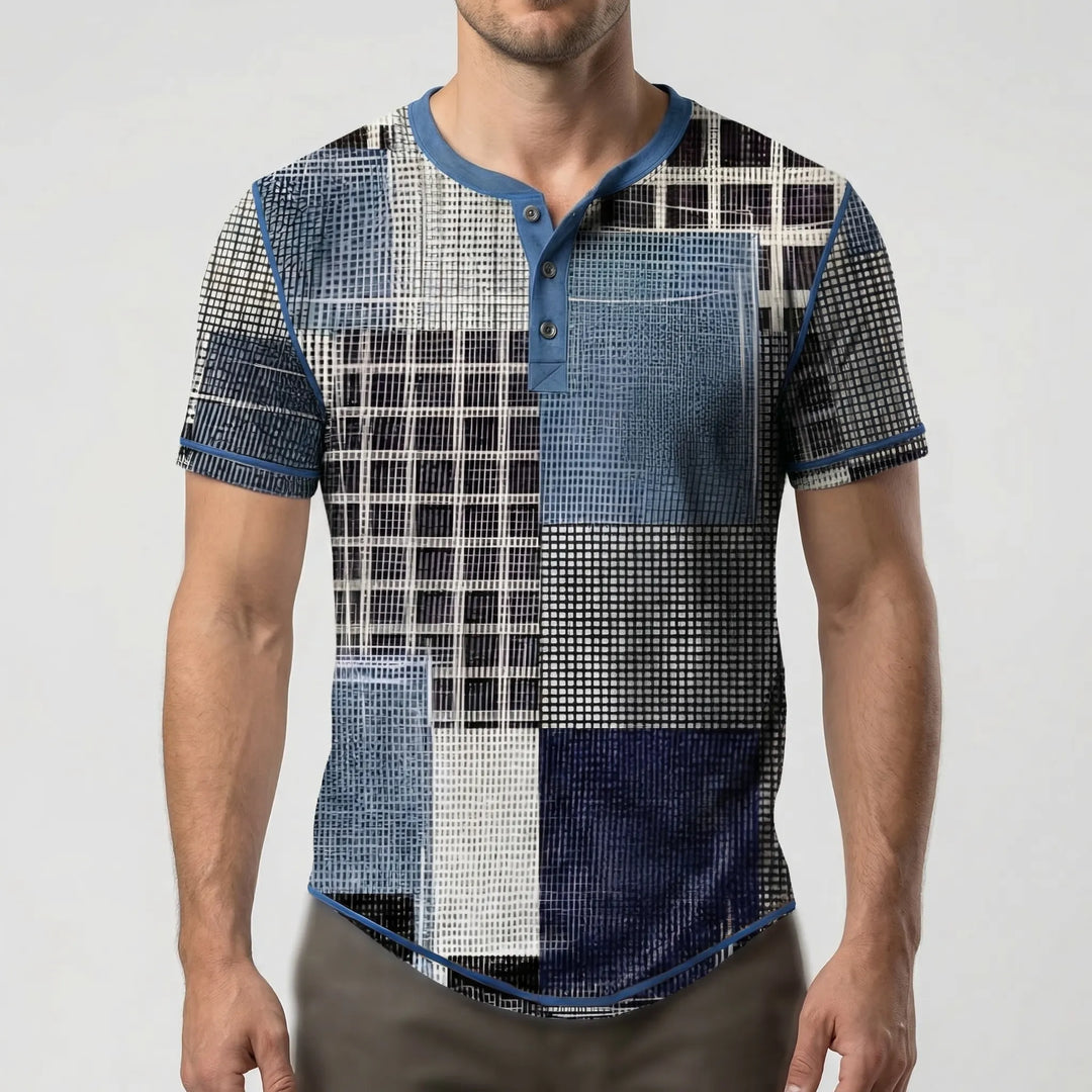 Wafflox - Colorblock Waffle Knit Short Sleeve Shirt