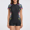 Short Sleeve One-Piece Sporty Swimsuit for Women