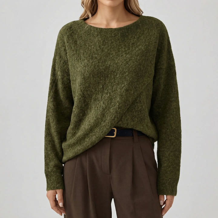 Winsova - Oversized Batwing Crew Neck Sweater