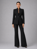 Women's Suit Set Collarless Blazer with Palazzo Pants