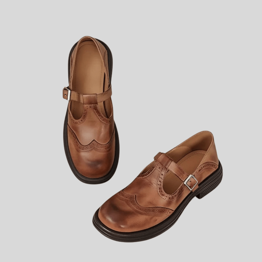 Women's Mary Jane Shoes with Buckle Strap and Block Heel