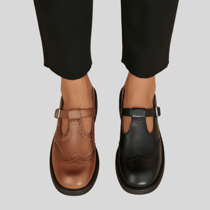 Women's Mary Jane Shoes with Buckle Strap and Block Heel