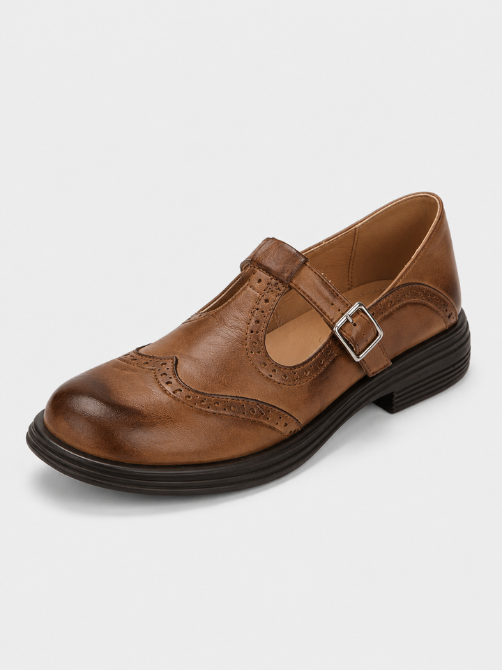 Women's Mary Jane Shoes with Buckle Strap and Block Heel