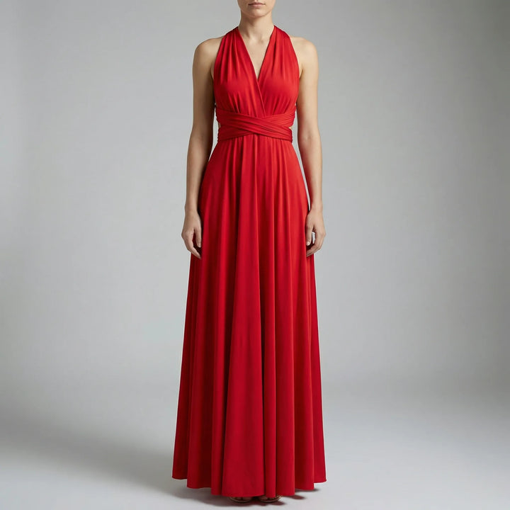 Wravelle - Adjustable Wrap Midi Dress For Women