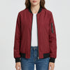 Classic Zip-Up Bomber Jacket For Women