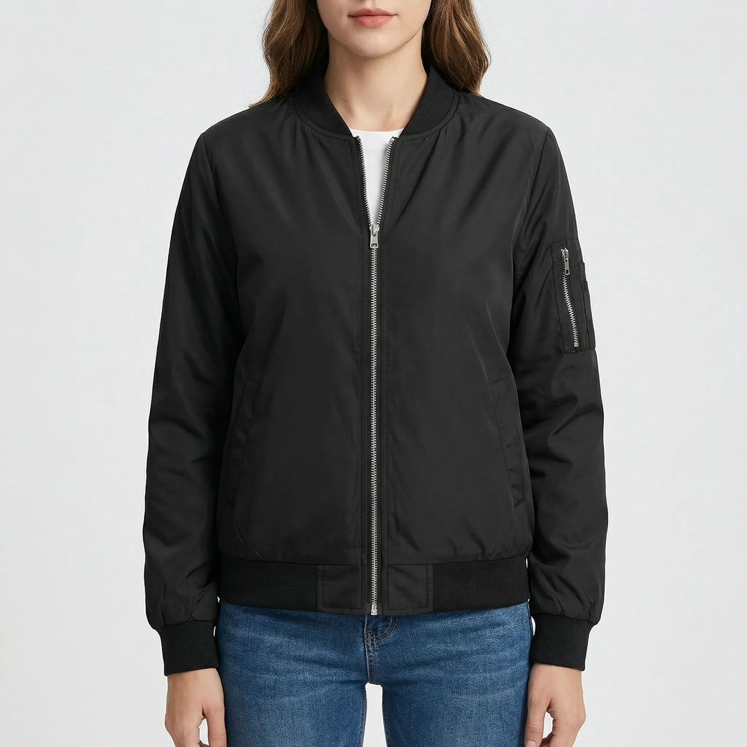 Zippova - Classic Zip-Up Bomber Jacket For Women