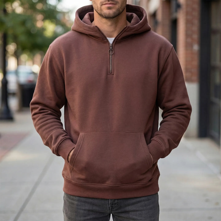 Zipwear - Half-Zip Hooded Pullover For Men