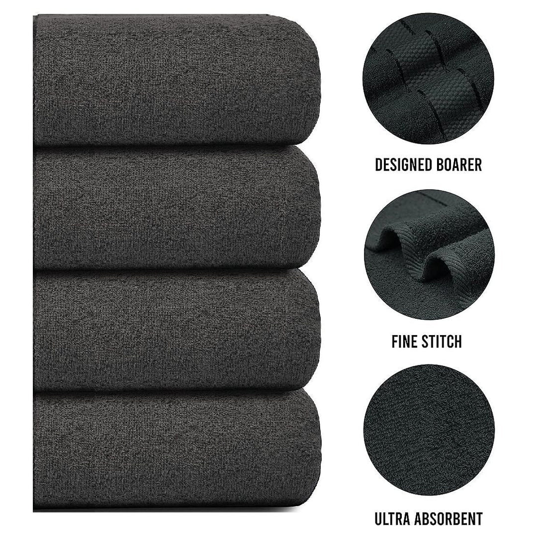 4-Piece Jumbo Bath Towel Set - Quick Dry Bathroom Towels