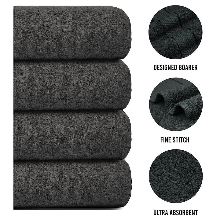 4-Piece Jumbo Bath Towel Set - Quick Dry Bathroom Towels