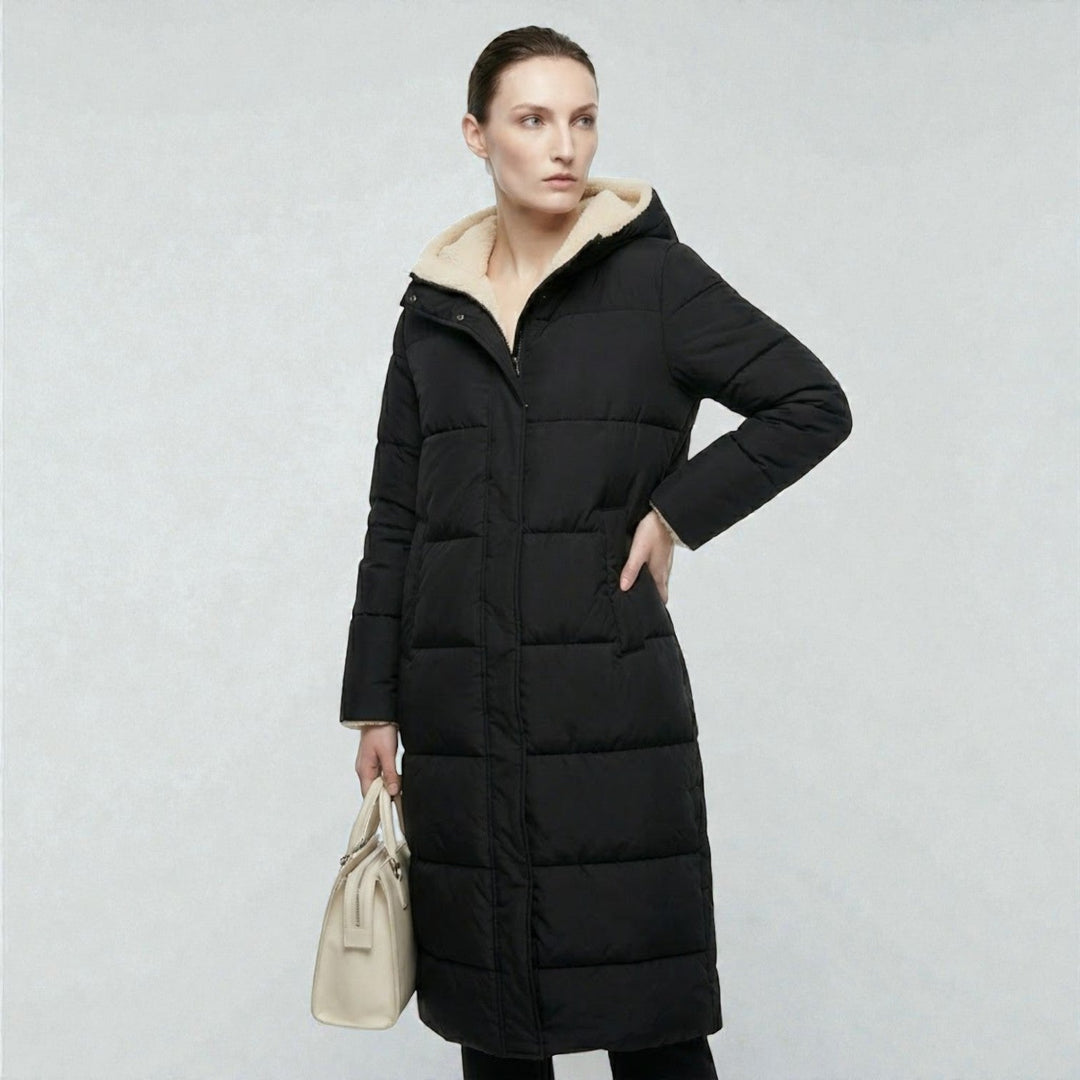 Women's Reversible Winter Coat, Wearable on Both Sides