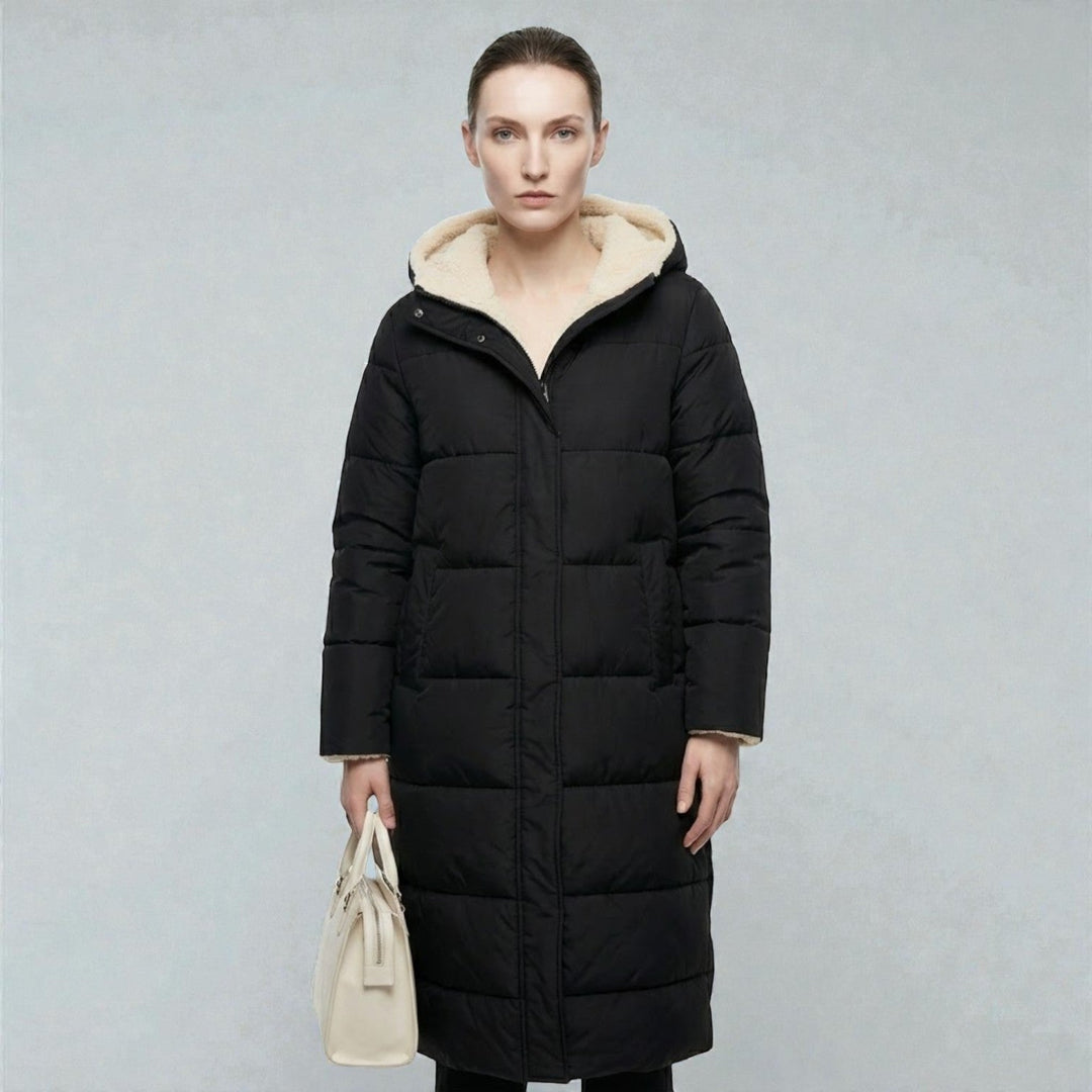 Women's Reversible Winter Coat, Wearable on Both Sides