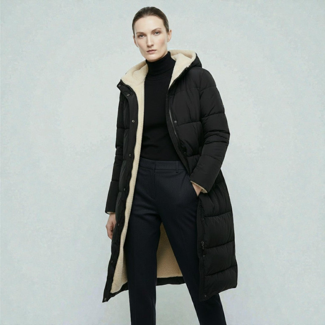 Women's Reversible Winter Coat, Wearable on Both Sides