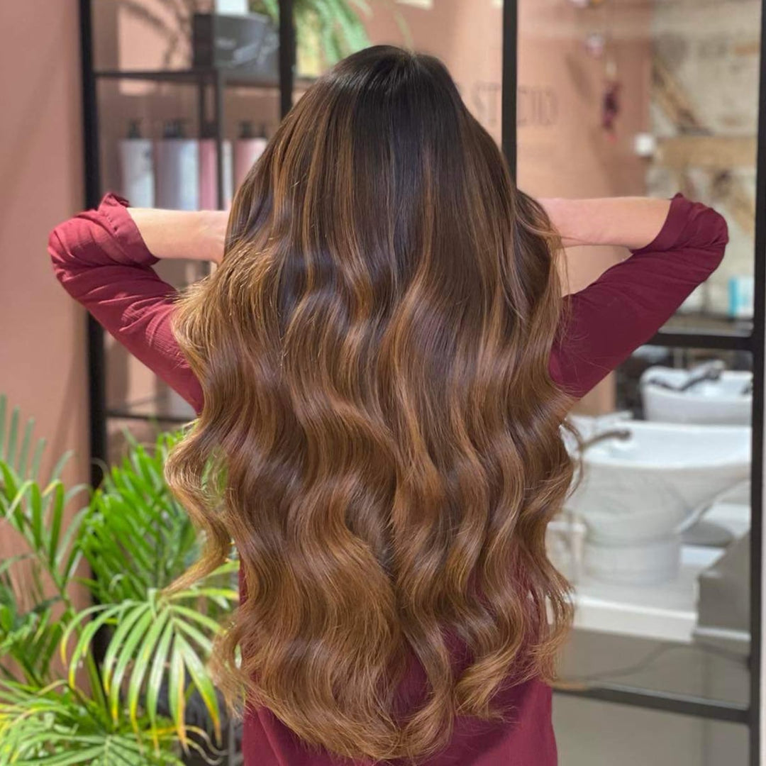 Tape-In Hair Extensions – Veloura Tape (Warm Brown Balayage 2+7)